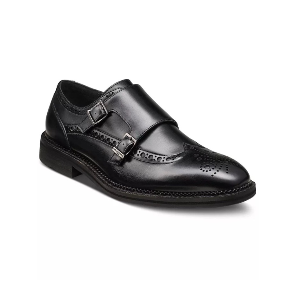 New Karl Lagerfeld Double Buckle Monk Strap Wingtip Dress Shoes, Mens Size 8